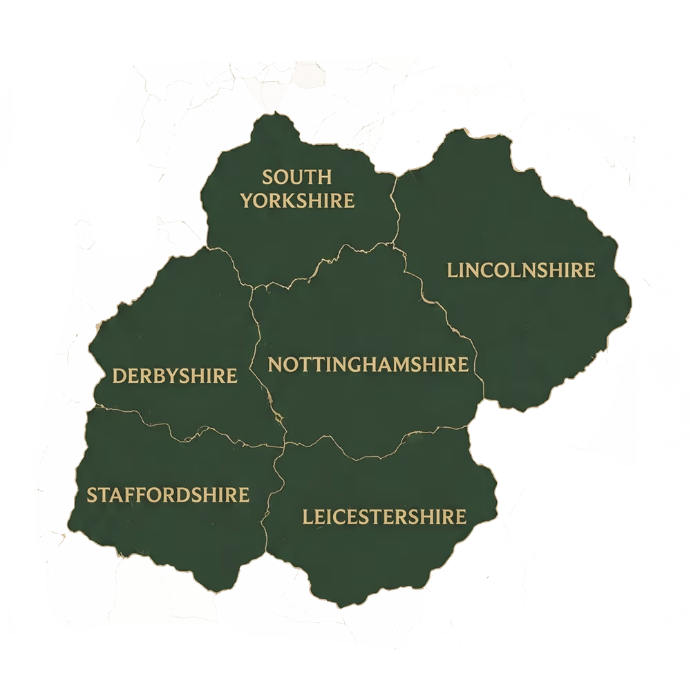 Map of East Midlands
